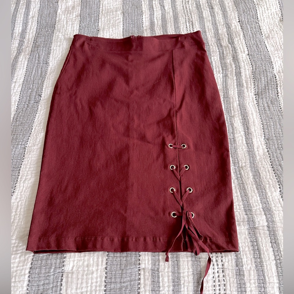 Charlotte Russe Burgendy Pencil Skirt